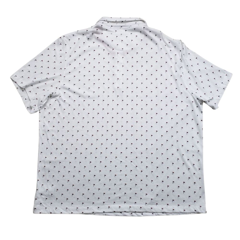 Untuckit Pourret Polo Shirt Mens XXL Nautical Flag AOP White Pima Cotton Golf - Picture 7 of 9
